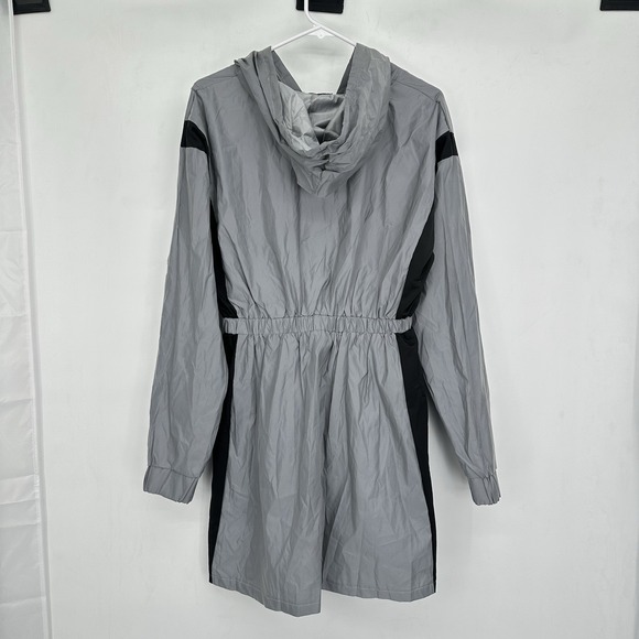 NWT Daisy Street Reflective Hooded Windbreaker Dress Large Techwear Sporty chic - Picture 4 of 12